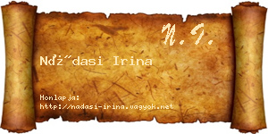 Nádasi Irina névjegykártya